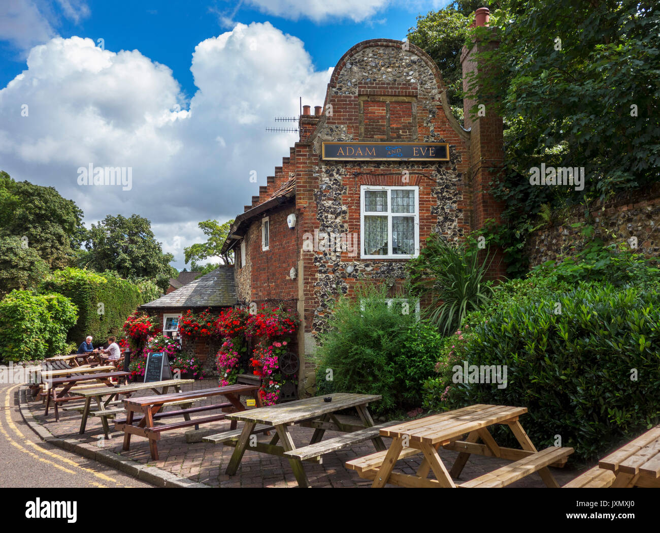La Adam ed Eve pub, Norwich, Norfolk, Inghilterra, Regno Unito Foto Stock