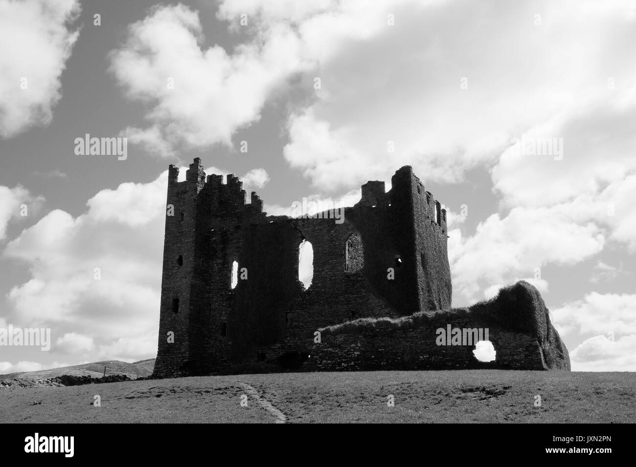 Il castello di Ballcarbery vicino a Cahersiveen nella Contea di Kerry, Irlanda Foto Stock