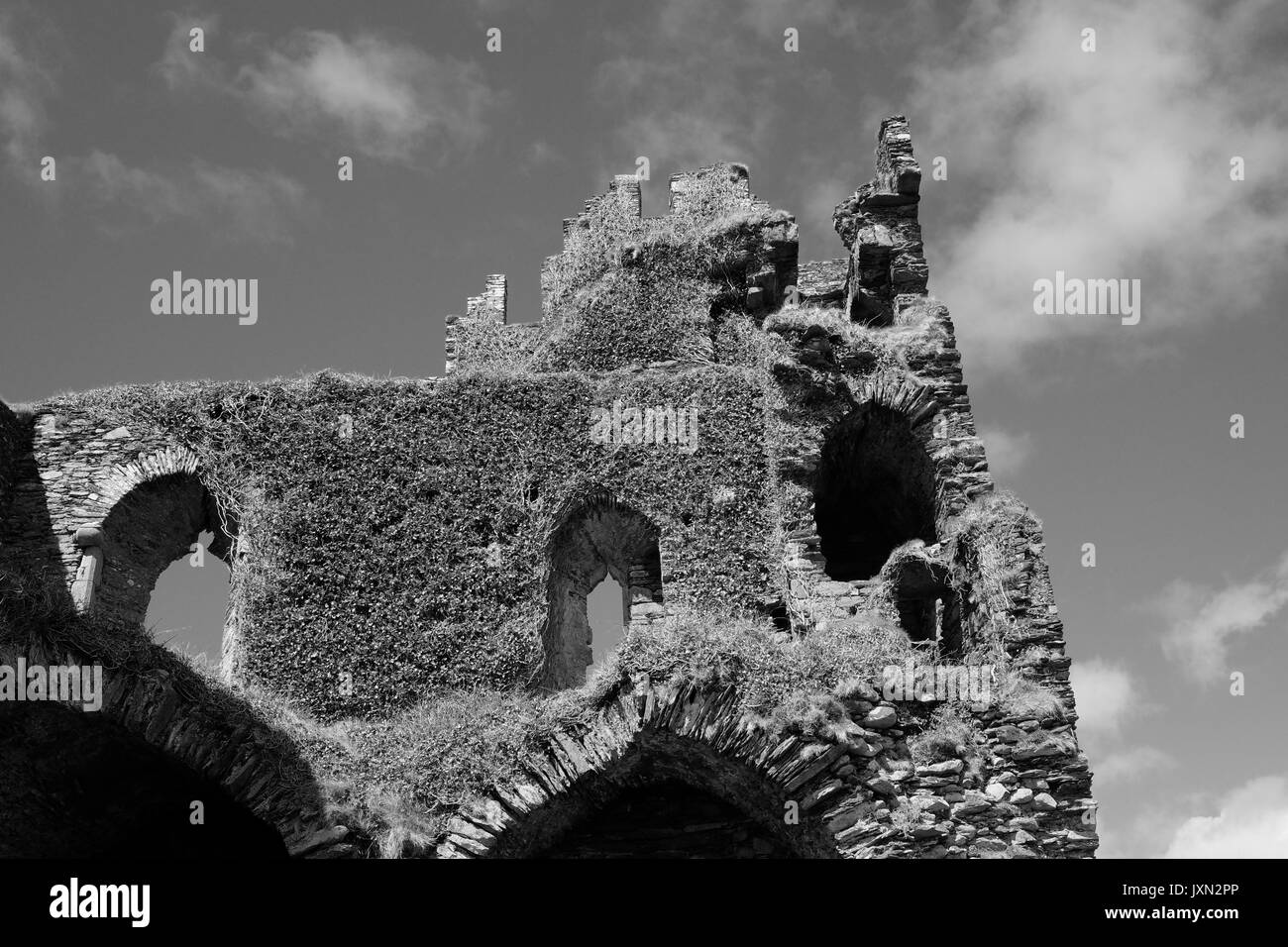 Il castello di Ballcarbery vicino a Cahersiveen nella Contea di Kerry, Irlanda Foto Stock