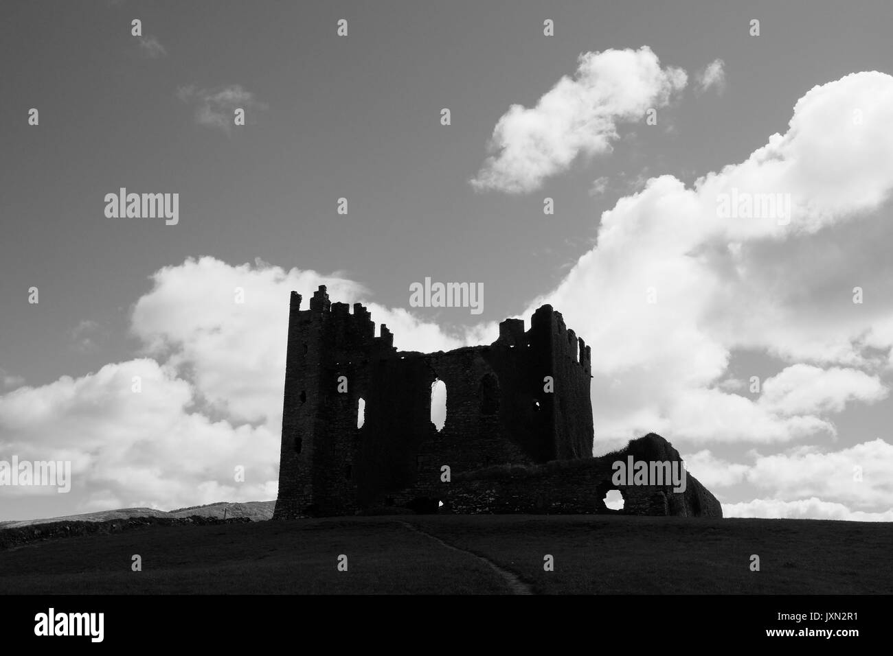 Il castello di Ballcarbery vicino a Cahersiveen nella Contea di Kerry, Irlanda Foto Stock