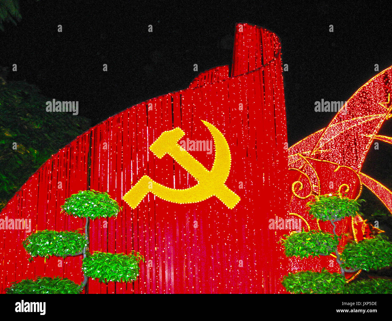 Tet le feste del nuovo anno lunare nel parco centrale del comunismo a Saigon Foto Stock