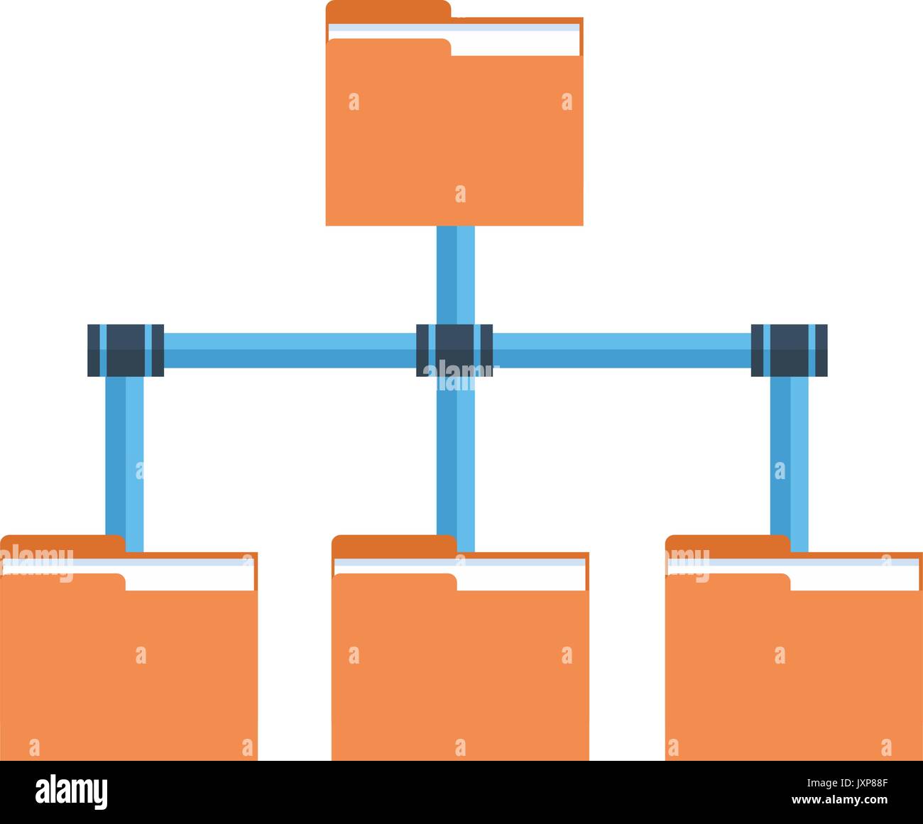 Cartella di accesso dati Cloud Icona di collegamento del computer server di Hosting di database tecnologia di sincronizzazione Illustrazione Vettoriale