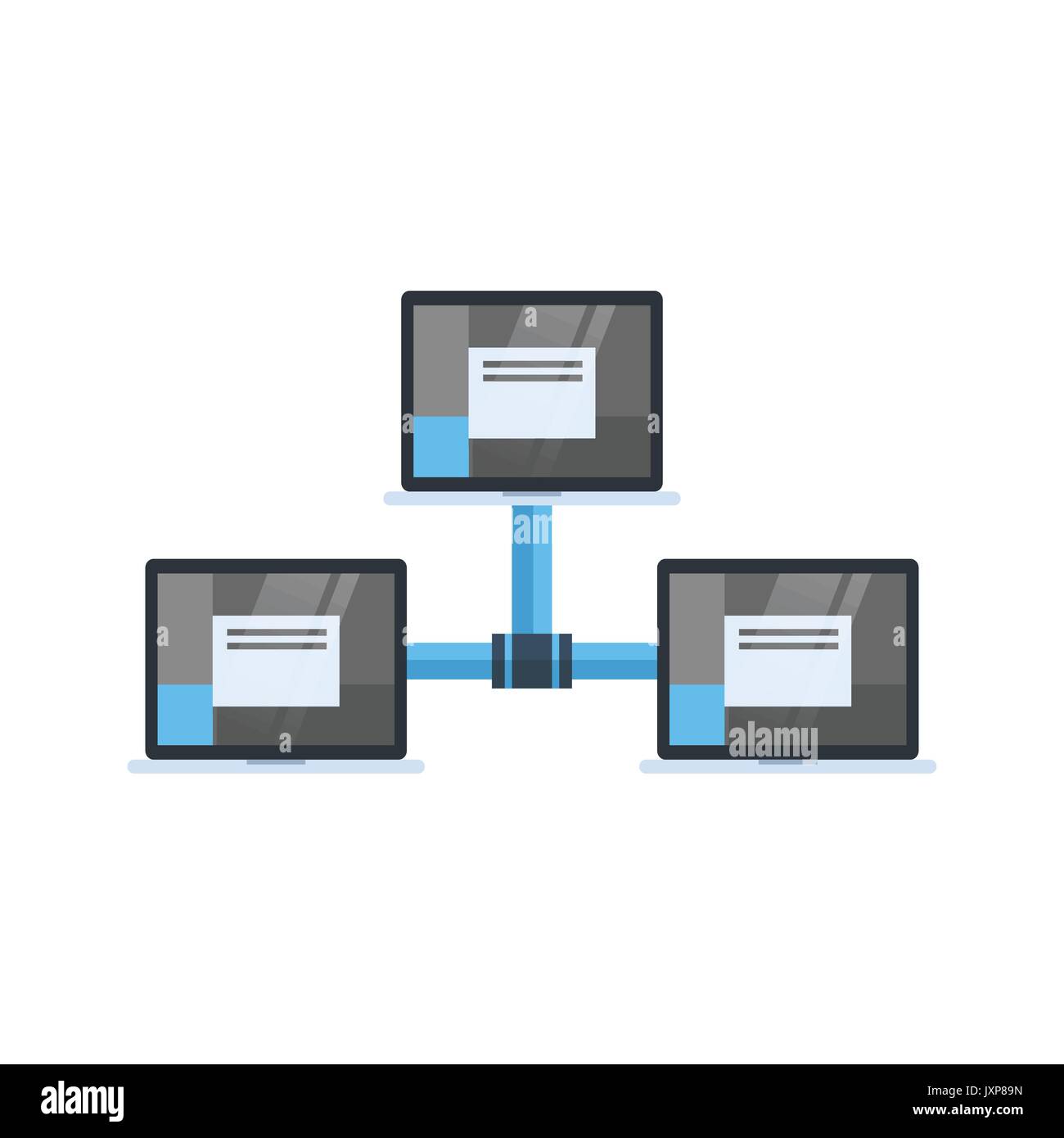 Il centro dati di accesso Cloud Icona di collegamento del computer server di Hosting di database tecnologia di sincronizzazione Illustrazione Vettoriale