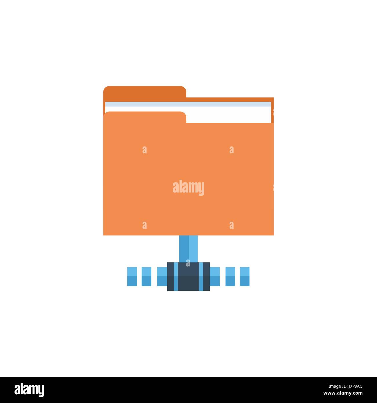 Cartella di accesso dati Cloud Icona di collegamento del computer server di Hosting di database tecnologia di sincronizzazione Illustrazione Vettoriale