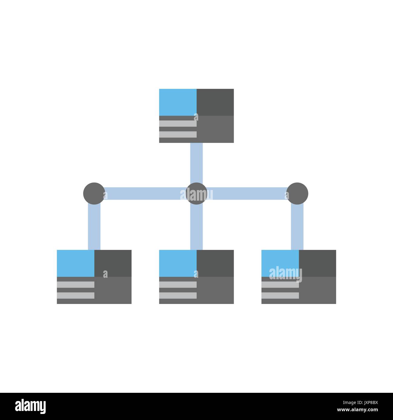 Data Center Cloud Icona di collegamento del computer server di Hosting di database tecnologia di sincronizzazione Illustrazione Vettoriale