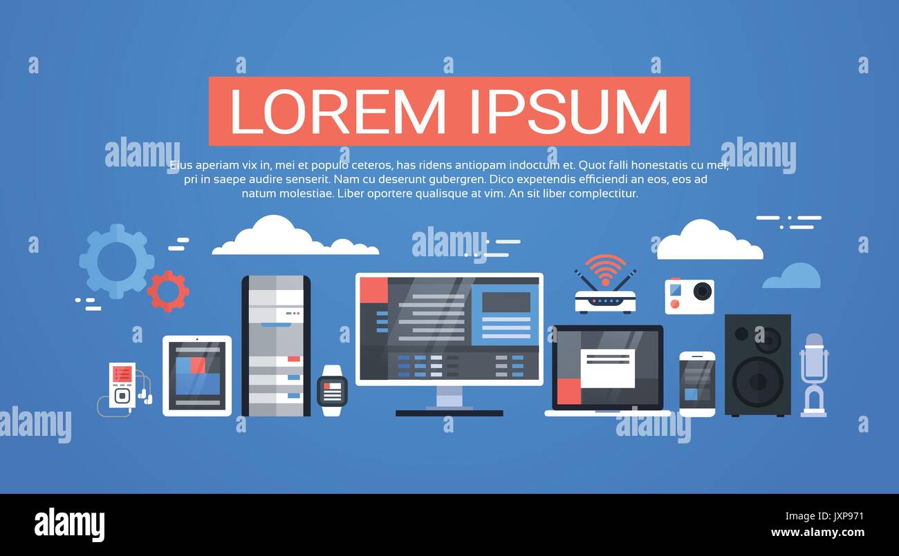 Data center cloud di collegamento al computer server di Hosting di database tecnologia di sincronizzazione Illustrazione Vettoriale