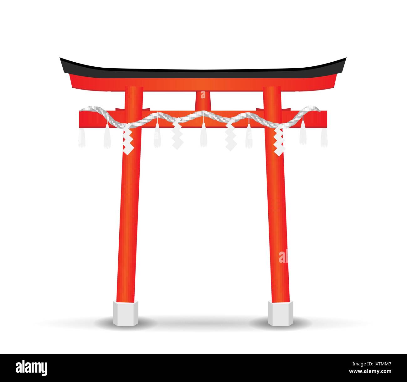 Giappone style temple gate su sfondo bianco Illustrazione Vettoriale