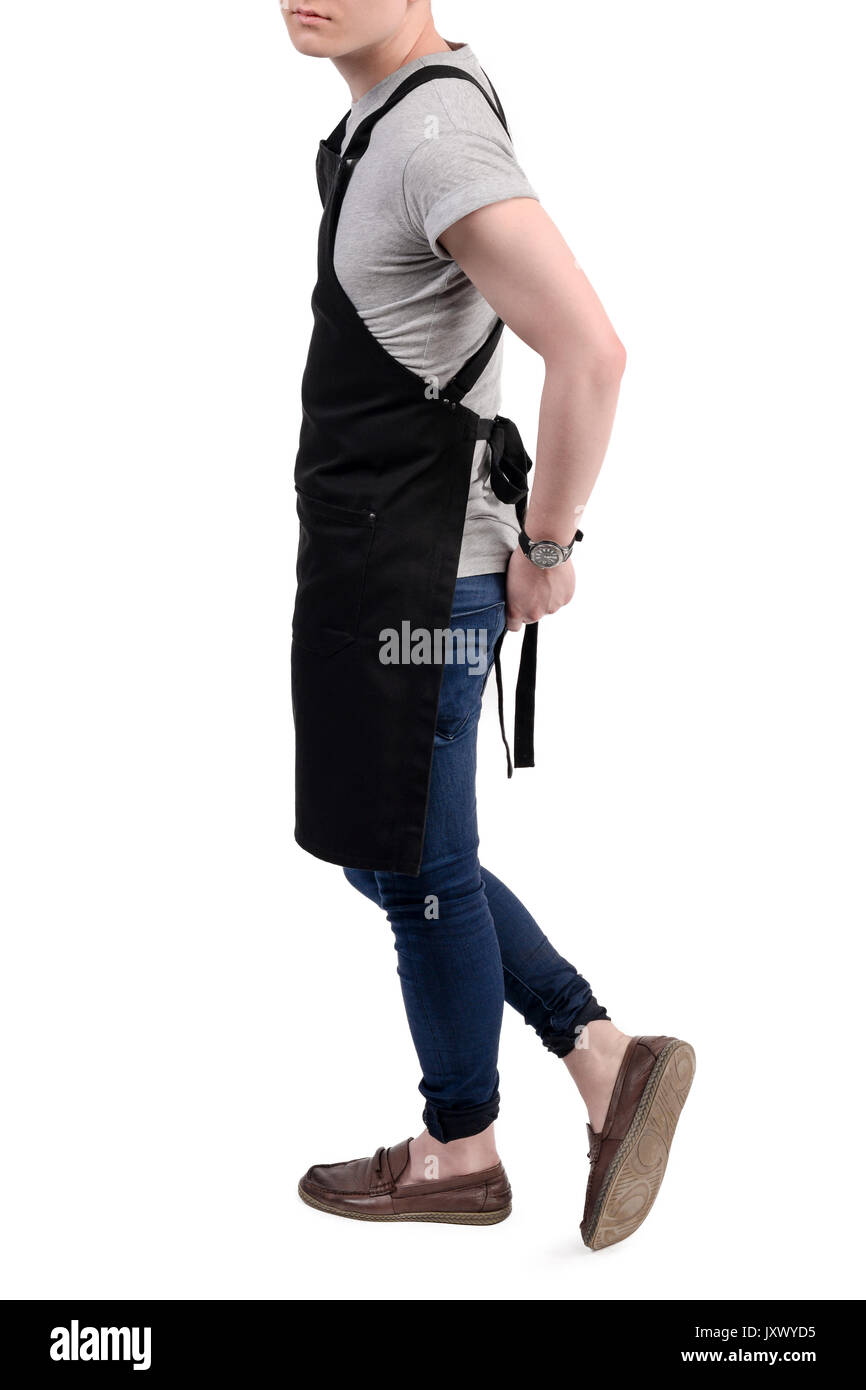 Grembiule da barista con bretelle nero