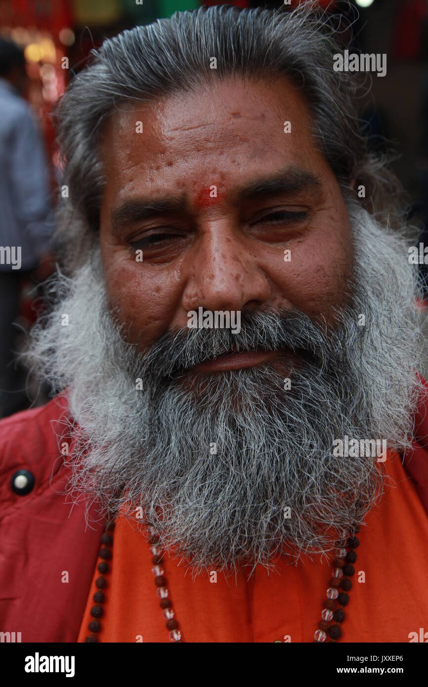 Hindu Swami -- UN sadhu (uomo santo), Sadhu, Swami, Babba, un sadhu (sanscrito sadhu, 'uomo santo' Varanasi, Haridwar, Rishikesh, (Copyright © Saji Maramon) Foto Stock