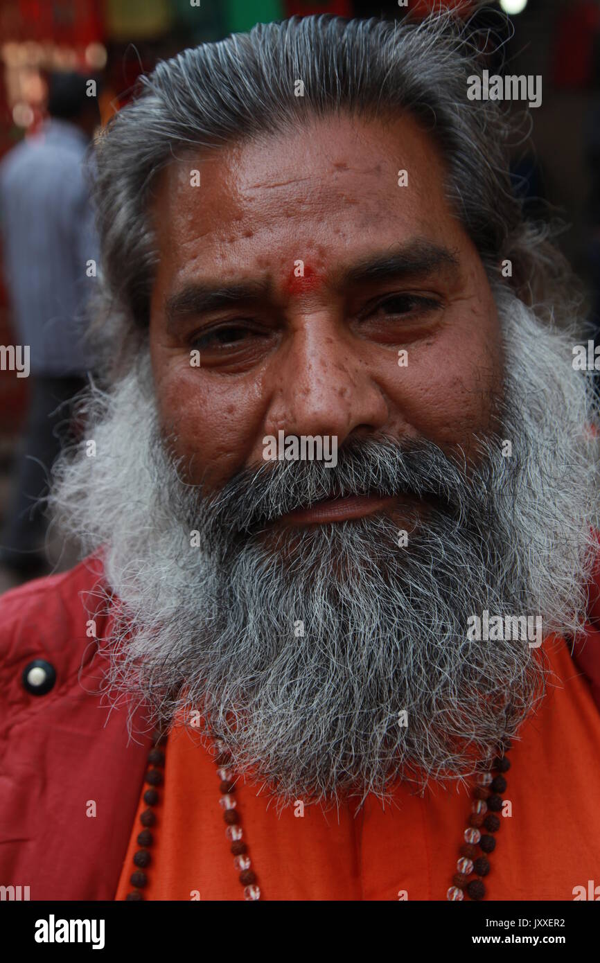Hindu Swami -- UN sadhu (uomo santo), Sadhu, Swami, Babba, un sadhu (sanscrito sadhu, 'uomo santo' Varanasi, Haridwar, Rishikesh, (Copyright © Saji Maramon) Foto Stock