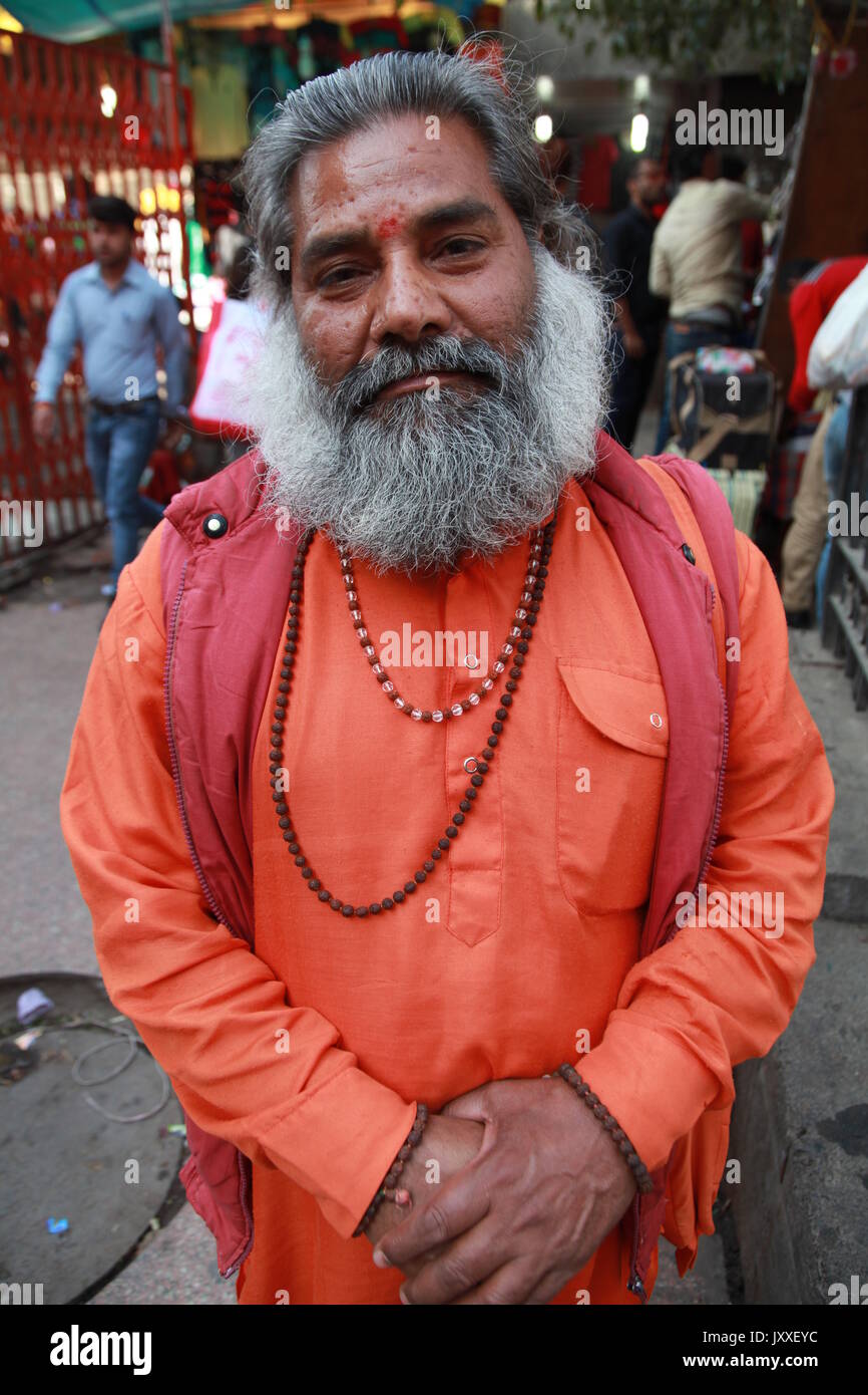 Hindu Swami -- UN sadhu (uomo santo), Sadhu, Swami, Babba, un sadhu (sanscrito sadhu, 'uomo santo' Varanasi, Haridwar, Rishikesh, (Copyright © Saji Maramon) Foto Stock