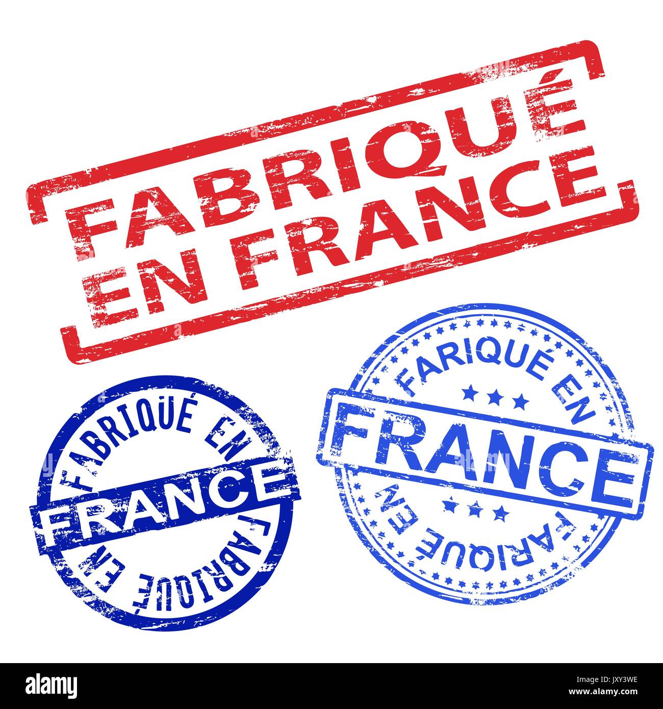 Fabrique en France. Timbro di gomma illustrazioni vettoriali Illustrazione Vettoriale