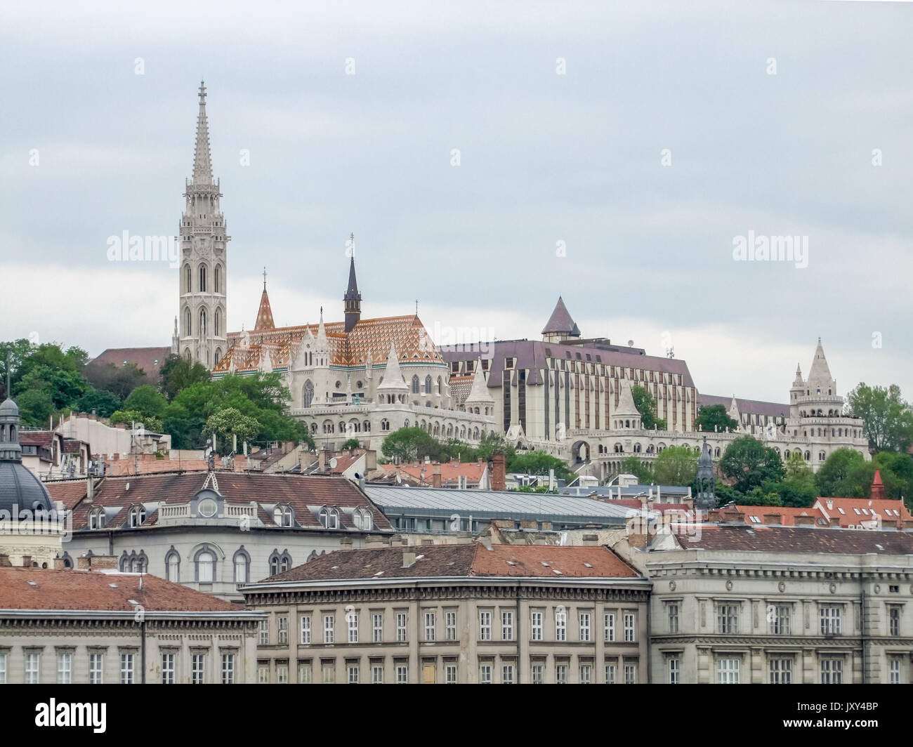 Vista panoramica su Budapest, la città capitale di Ungheria Foto Stock