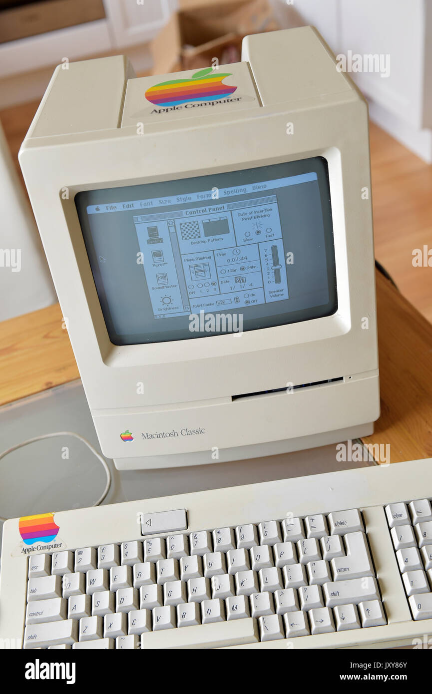 Apple Macintosh Classic Computer circa 1990 Foto Stock