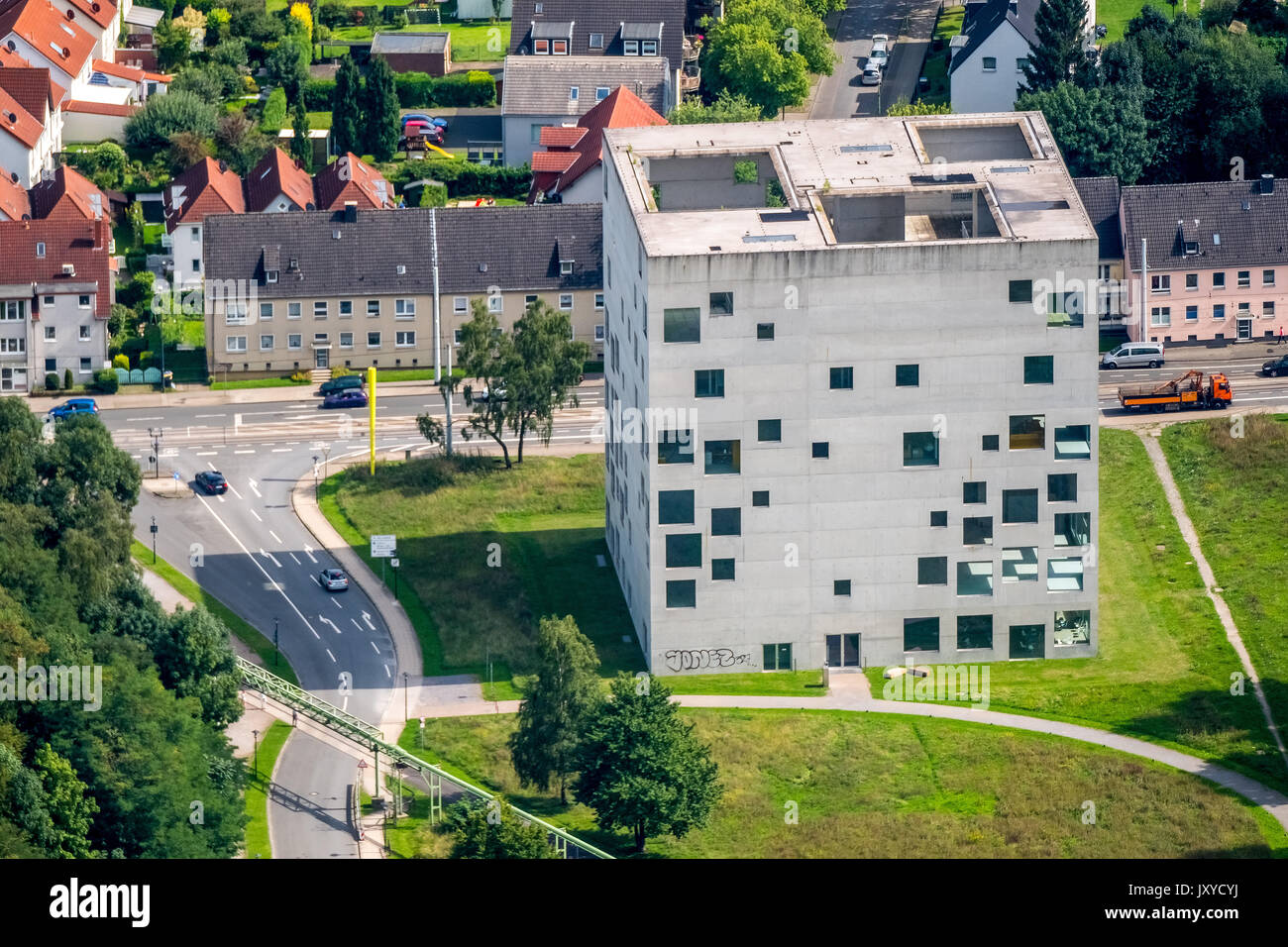 Folkwang Universität der Künste - SANAA-Gebäude, Zollverein-Kubus , Weltkulturerbe areale Zollverein Essen, Zollverein School", "Sanaa-Kubus" und "sana Foto Stock