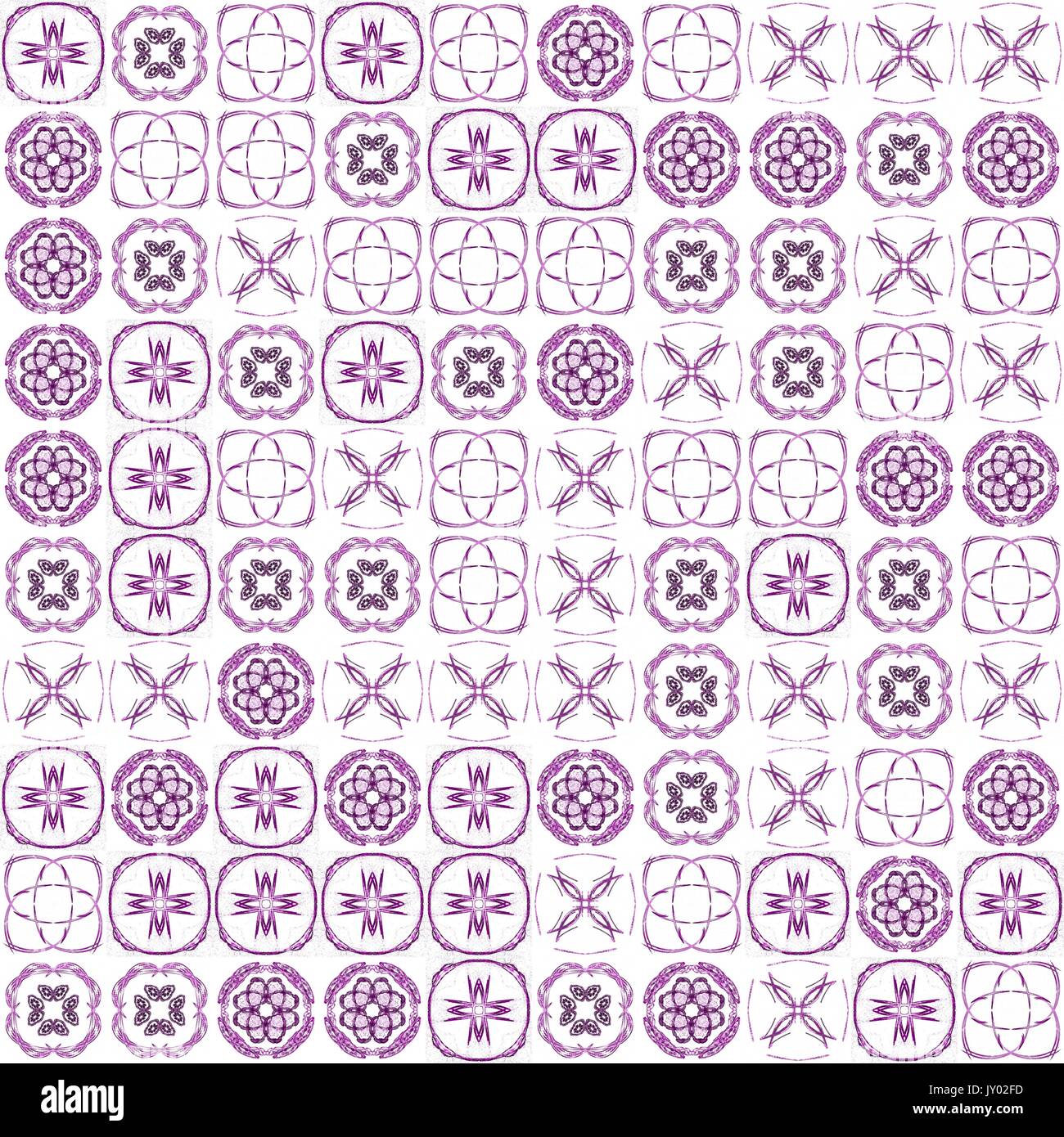 Abstract grunge texture viola su sfondo bianco. Rumore irregolare del design. Caoticamente posto medie schemi frattali. Foto Stock