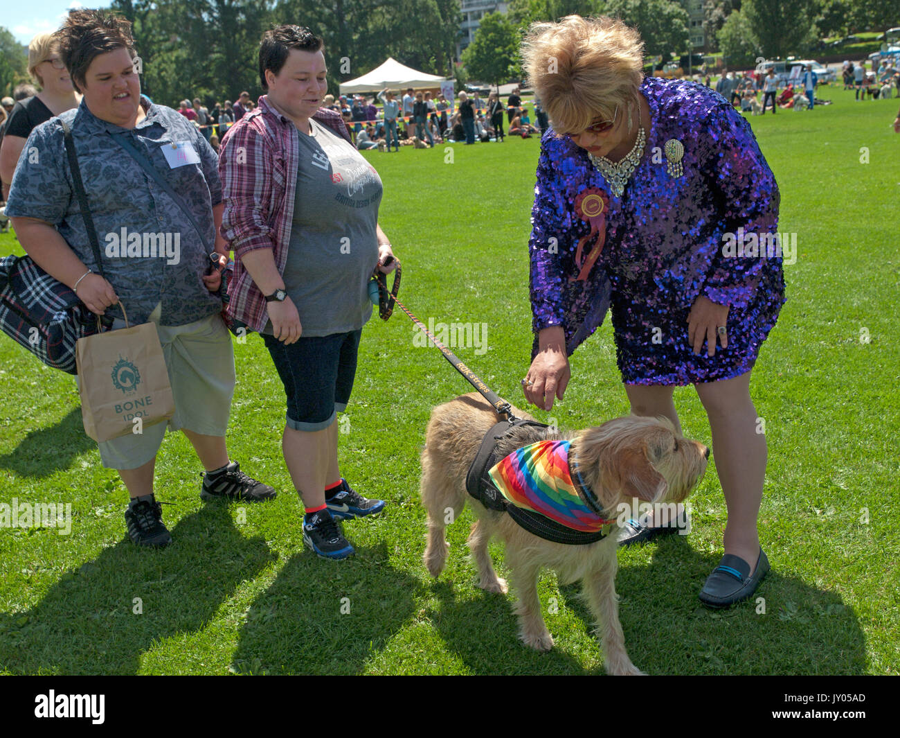 Un dog show in Preston Park, Brighton Foto Stock