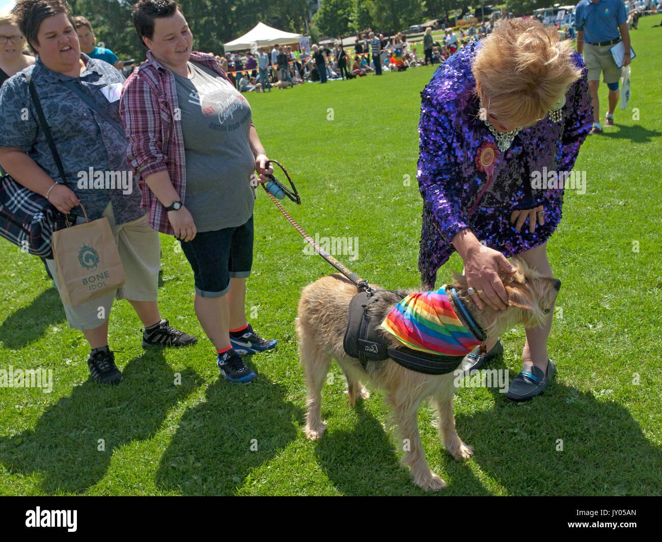 Un dog show in Preston Park, Brighton Foto Stock