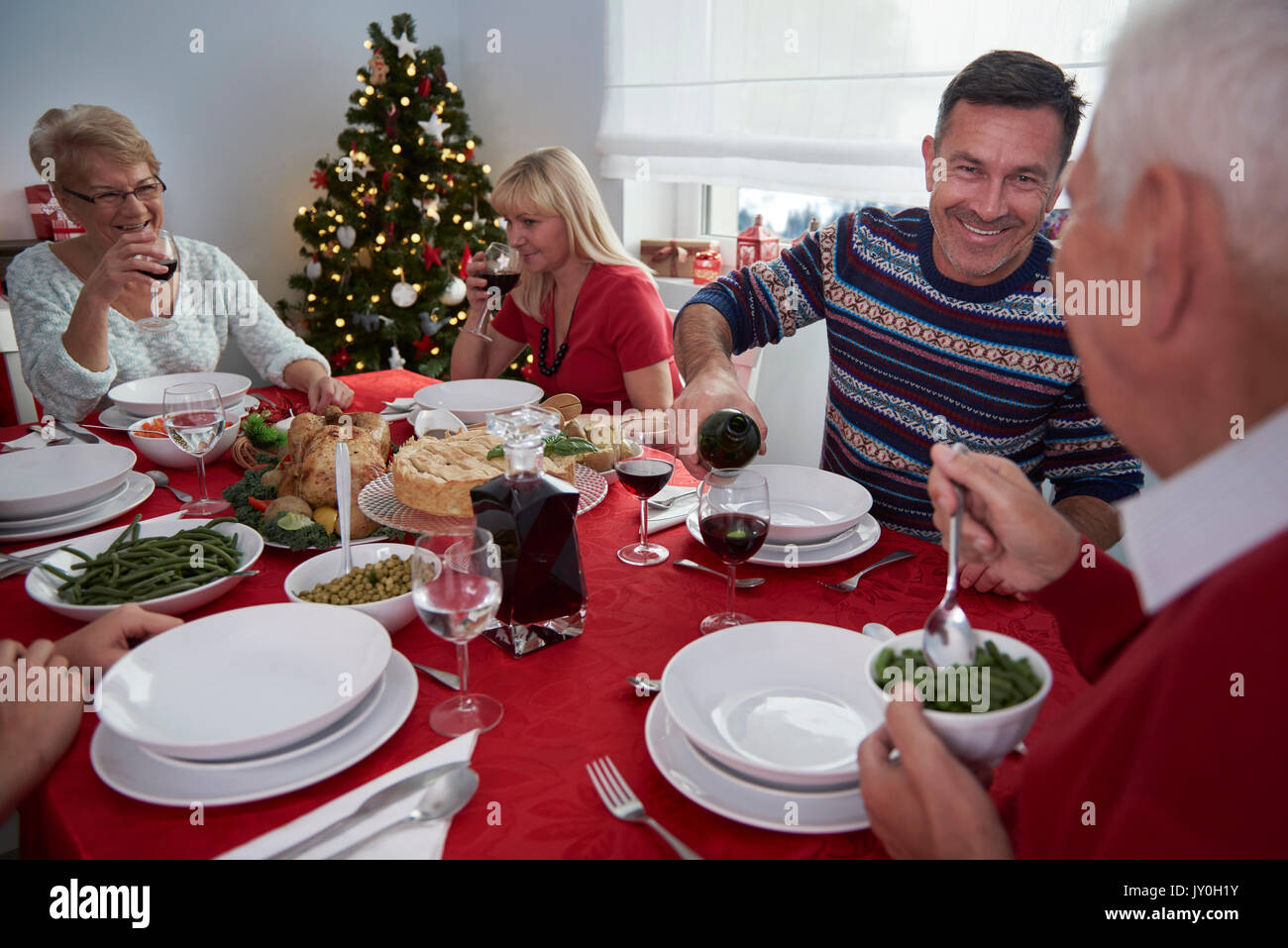 La vigilia di Natale con la mia famiglia Foto Stock