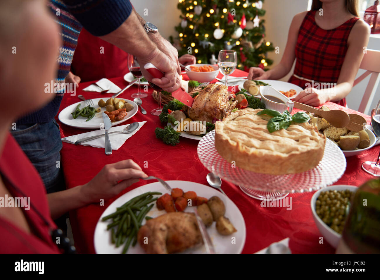 Ogni anno la tradizione durante la vigilia di Natale Foto Stock