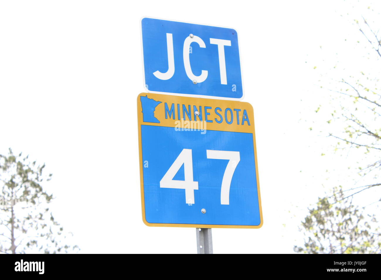 Viaggio su strada tutti il modo di Minnesota! Molti dei cartelli stradali per passare. Foto Stock