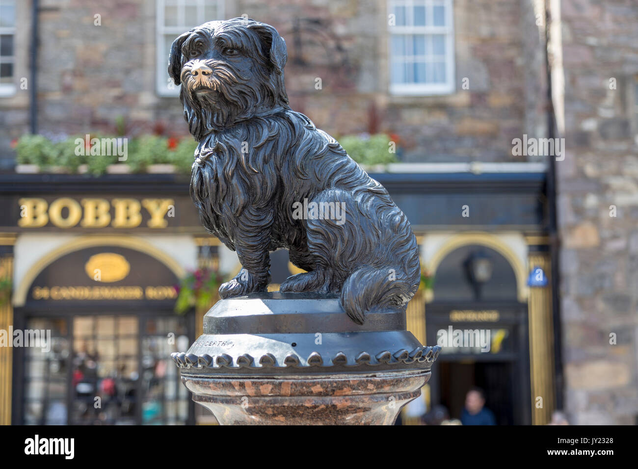 Scultura di Greyfriars Bobby, Edimburgo, Scozia, Regno Unito Foto Stock