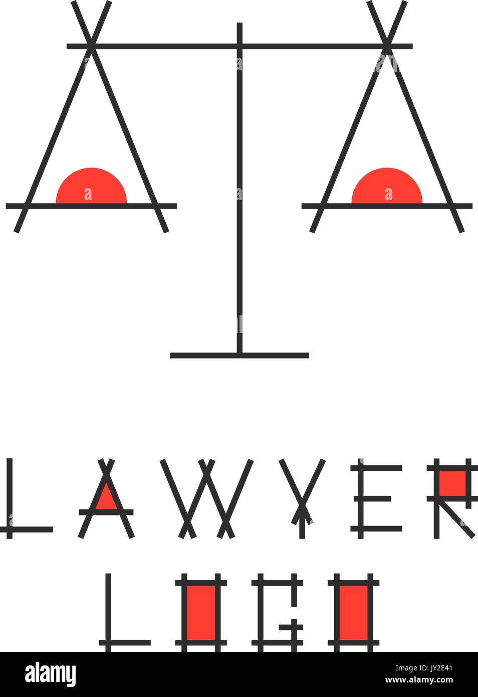 Avvocato logotipo con scale astratto Illustrazione Vettoriale