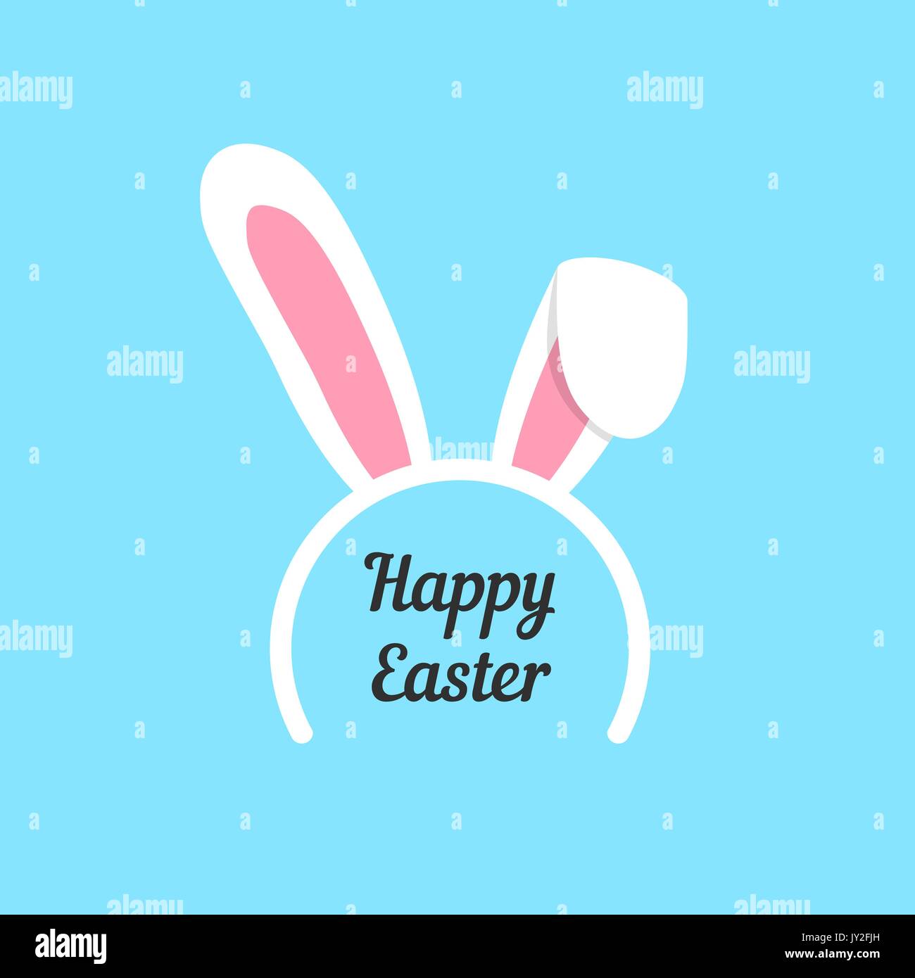 Felice Pasqua con orecchie di coniglio maschera Illustrazione Vettoriale