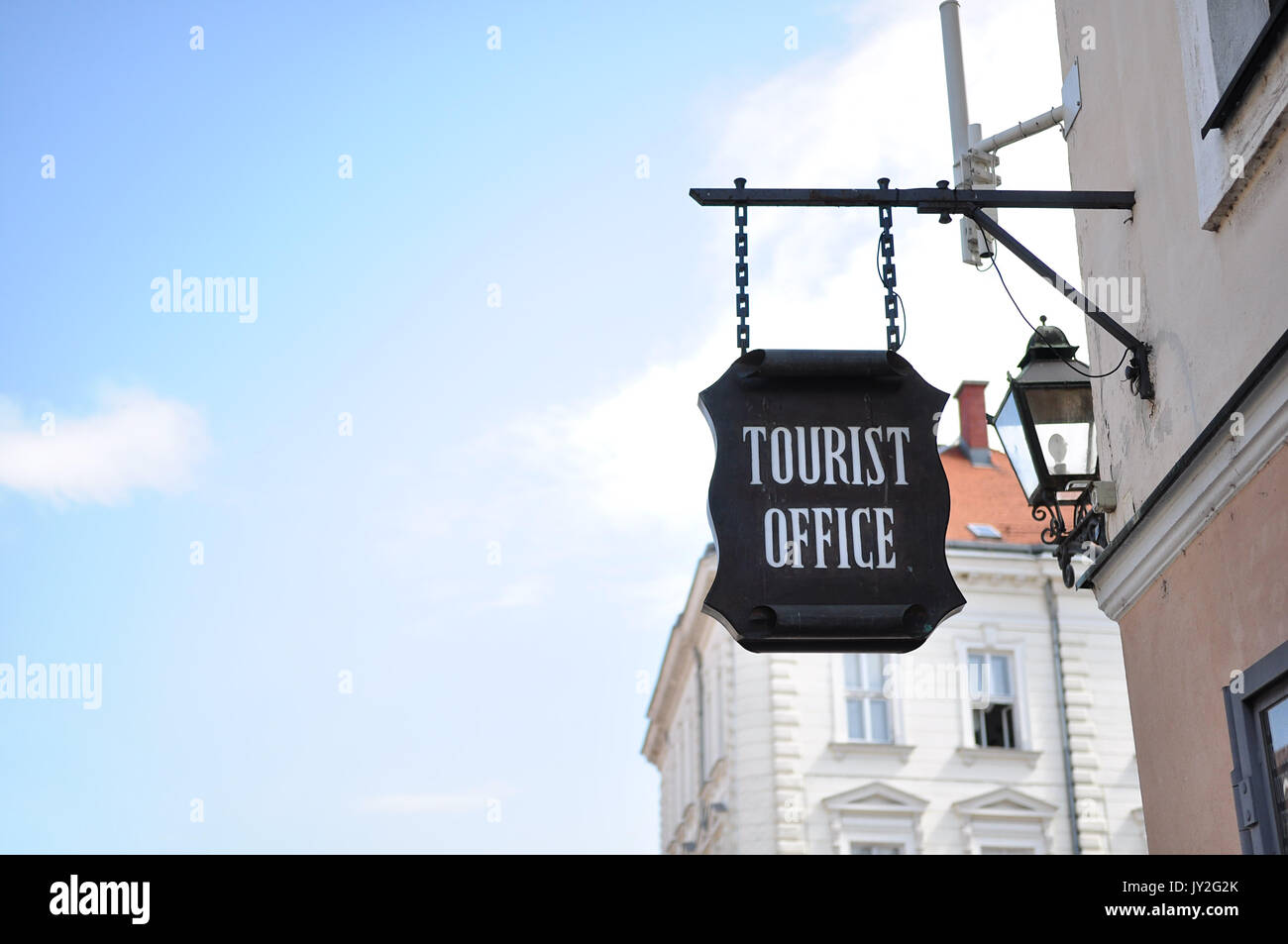 Ufficio turistico della città vecchia strada vintage segno Foto Stock Ufficio turistico della città vecchia strada vintage segno Foto Stock