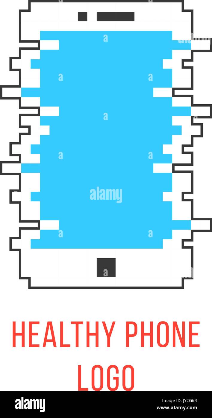 Sana branding Telefono con profilo bianco telefono Illustrazione Vettoriale