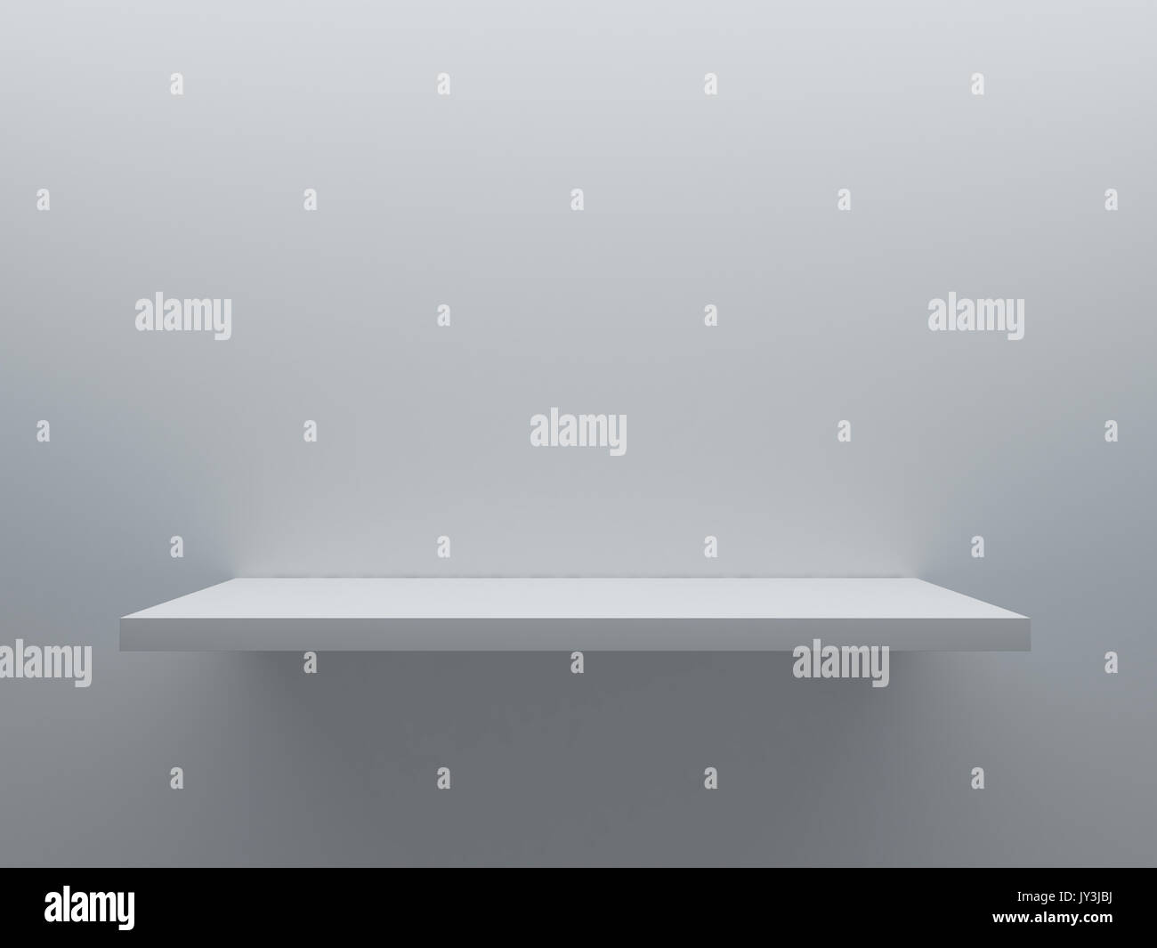 Ripiano vuoto stand sulla parete 3D rendering Foto Stock