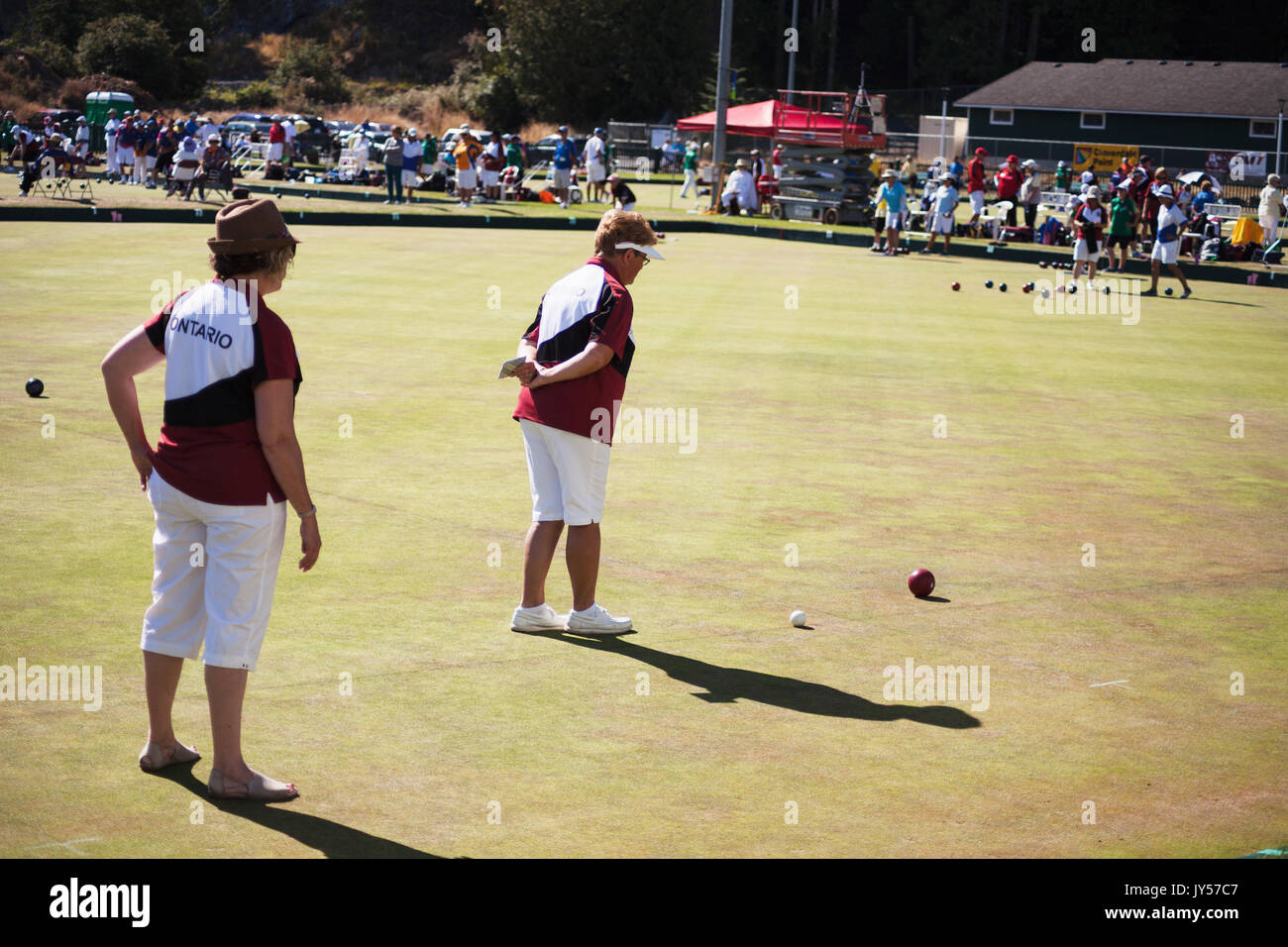 Canadian prato bowling torneo campionati 2017, Victoria BC Canada Foto Stock