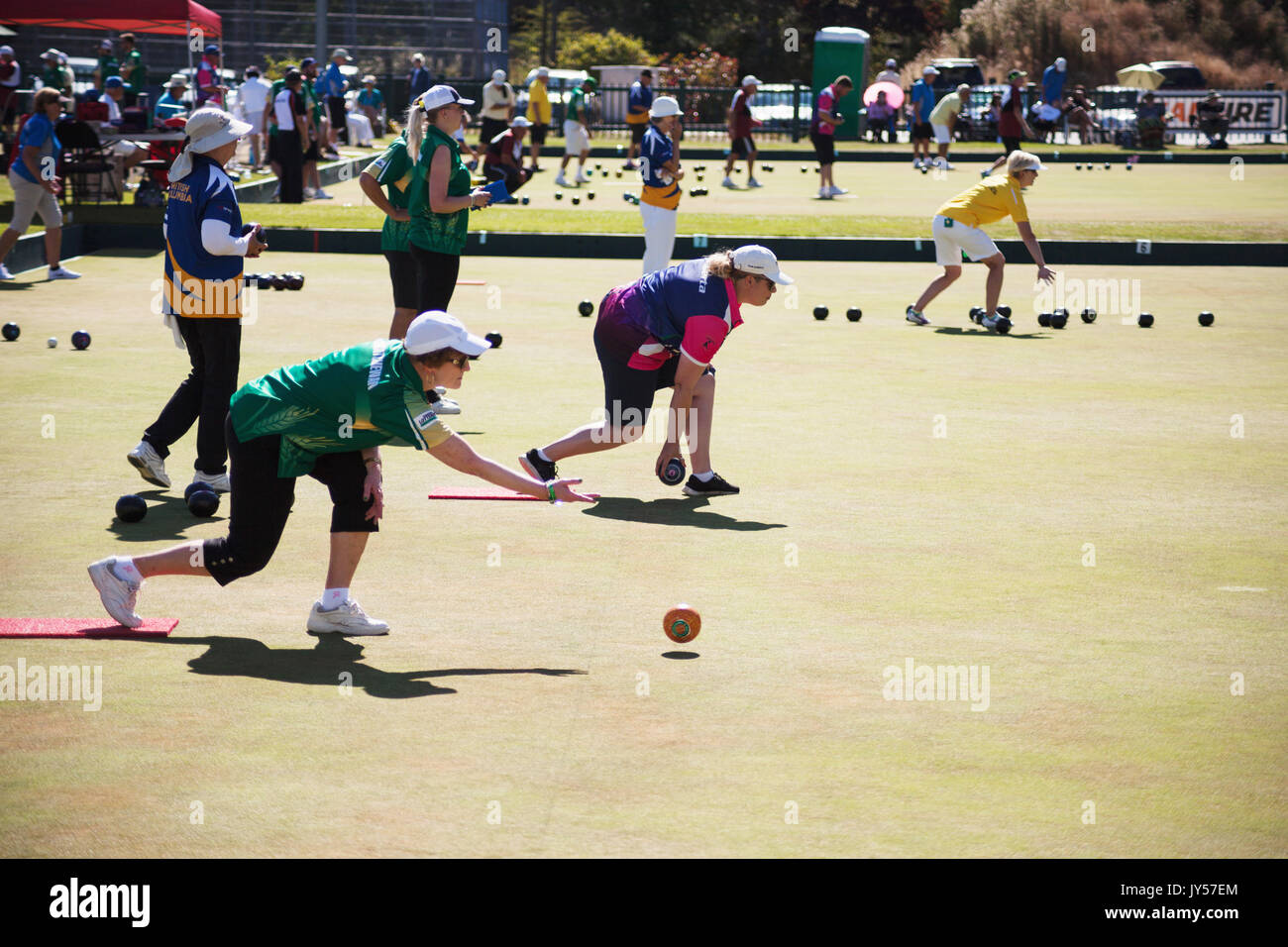 Canadian prato bowling torneo campionati 2017, Victoria BC Canada Foto Stock