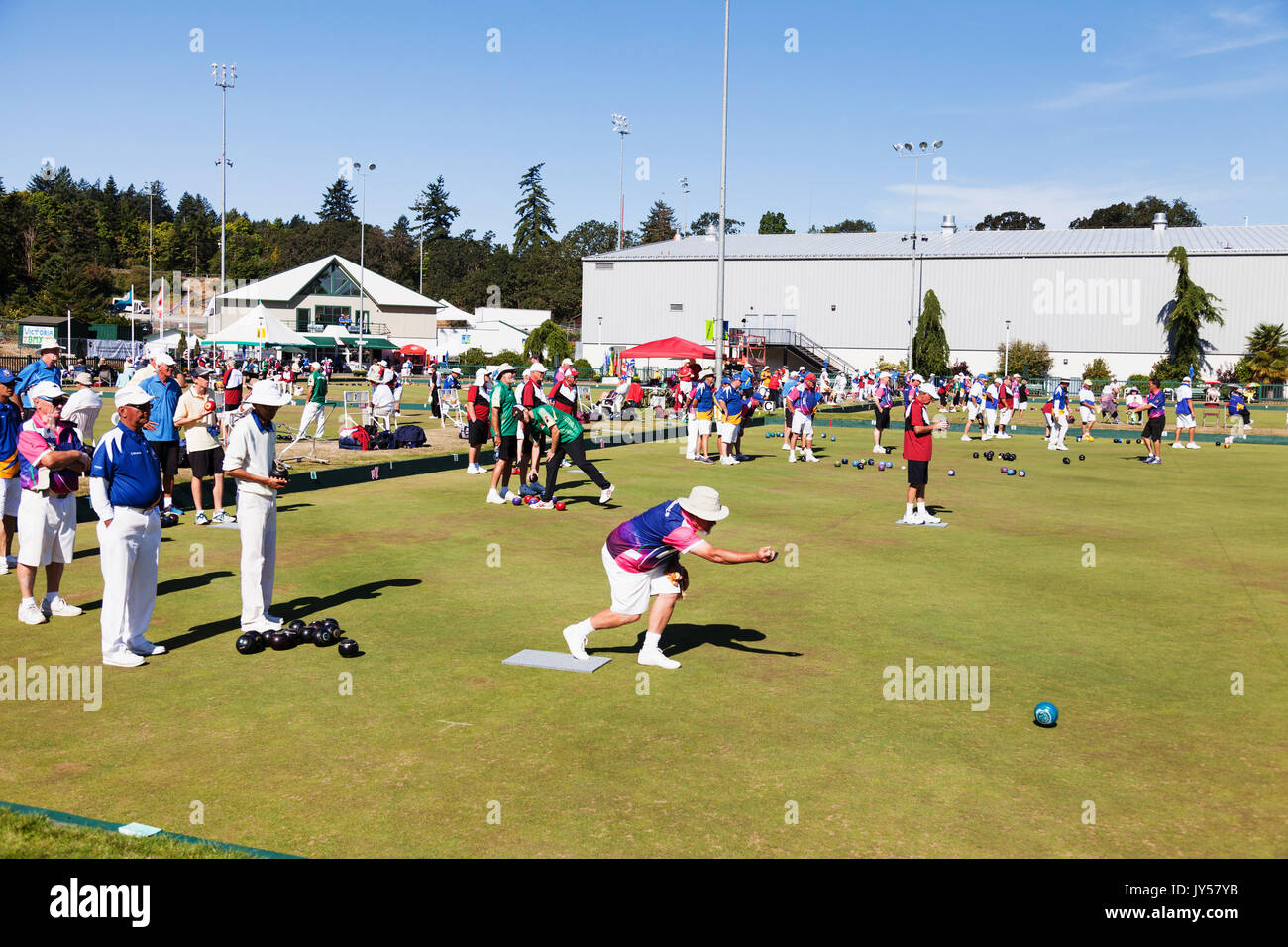 Canadian prato bowling torneo campionati 2017, Victoria BC Canada Foto Stock