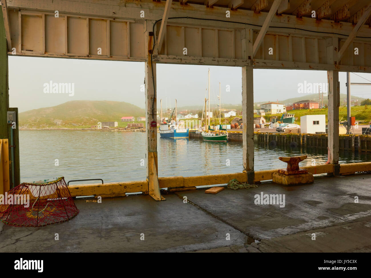 Porto di pesca comune San Lunaire-Griquet presso la punta settentrionale della Grande Penisola Settentrionale, Terranova, Canada Foto Stock