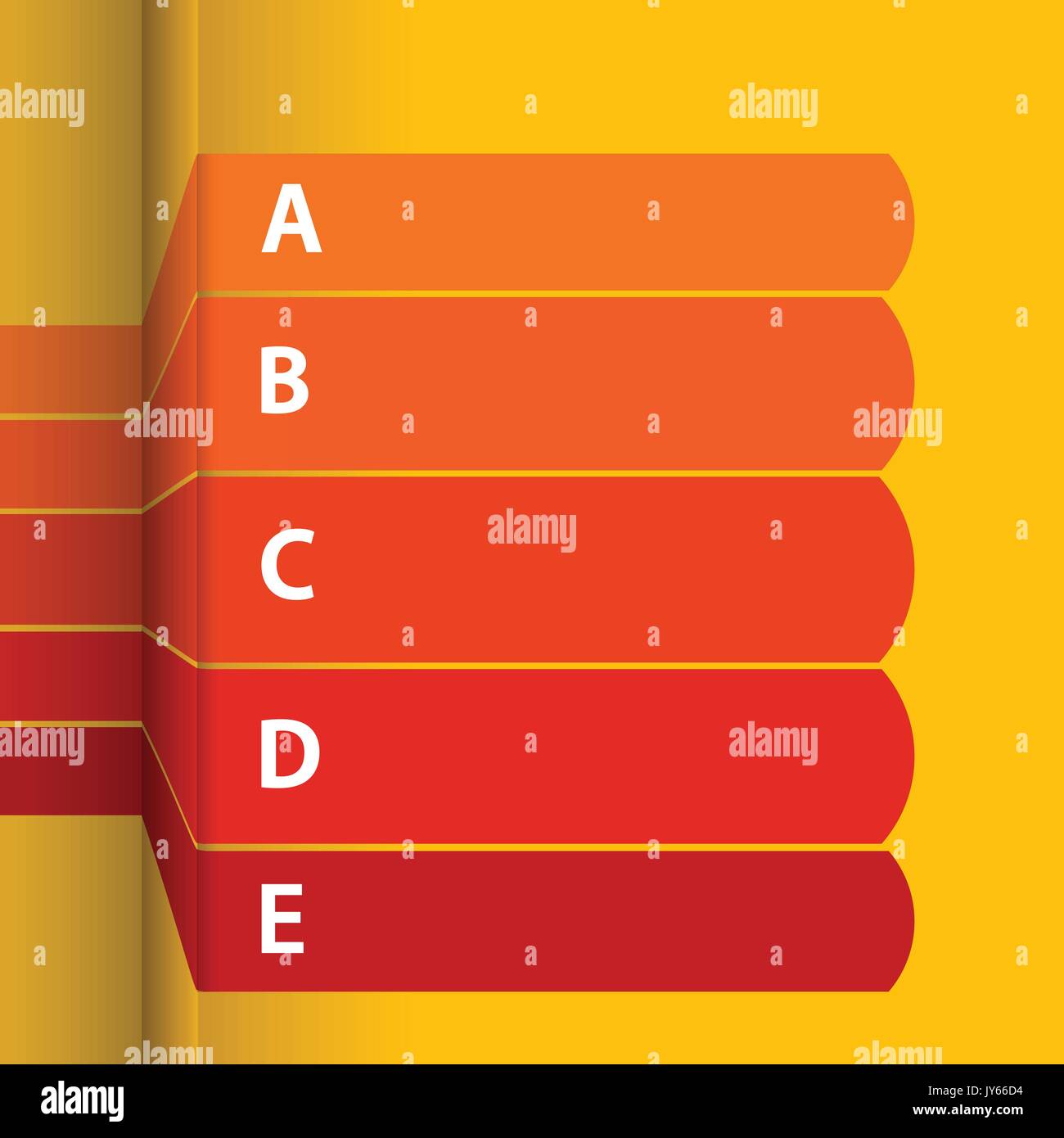 Rosso e giallo vuota strisce di carta Una infografica Illustrazione Vettoriale