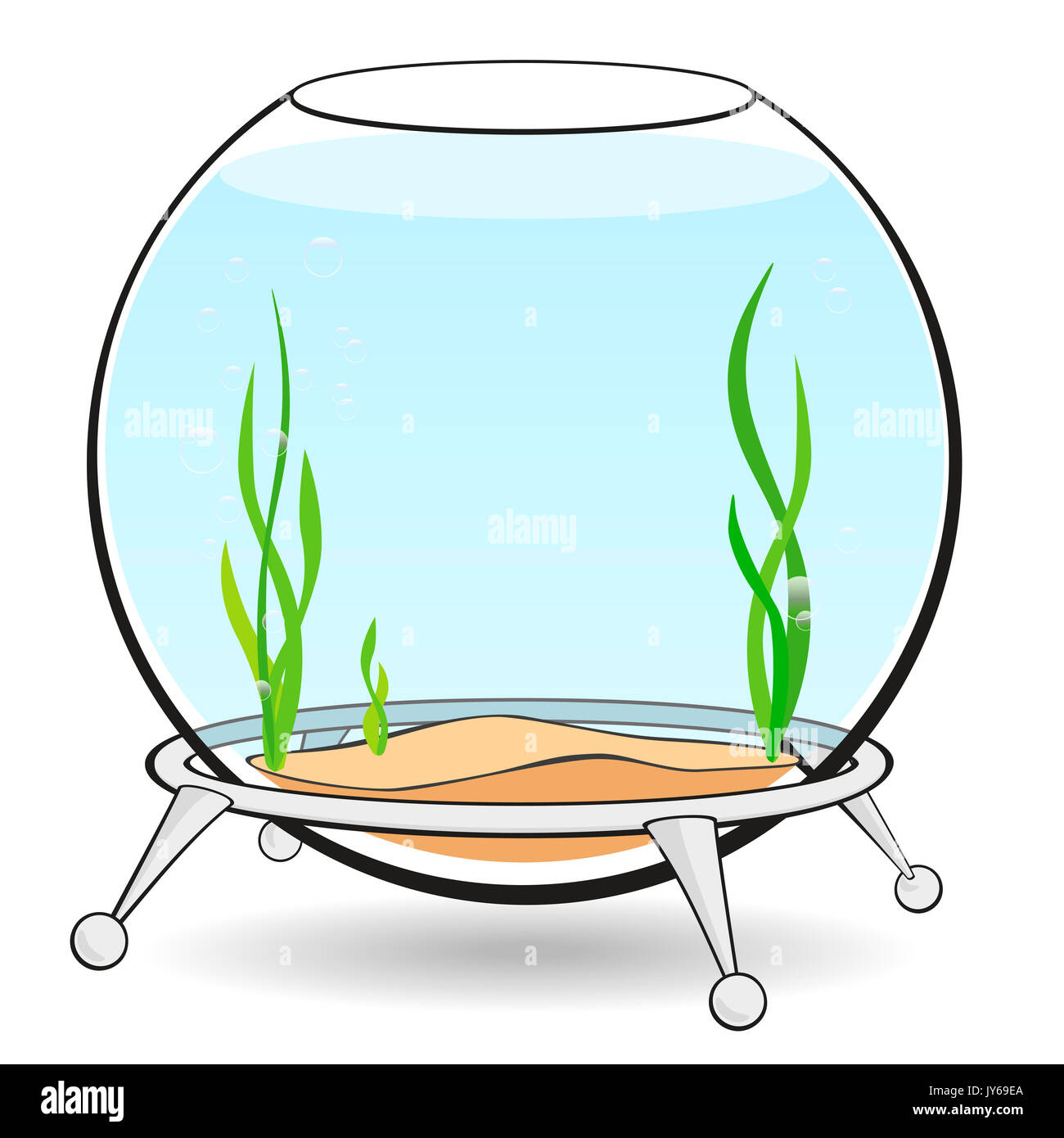 Un round acquario per pesci Foto Stock