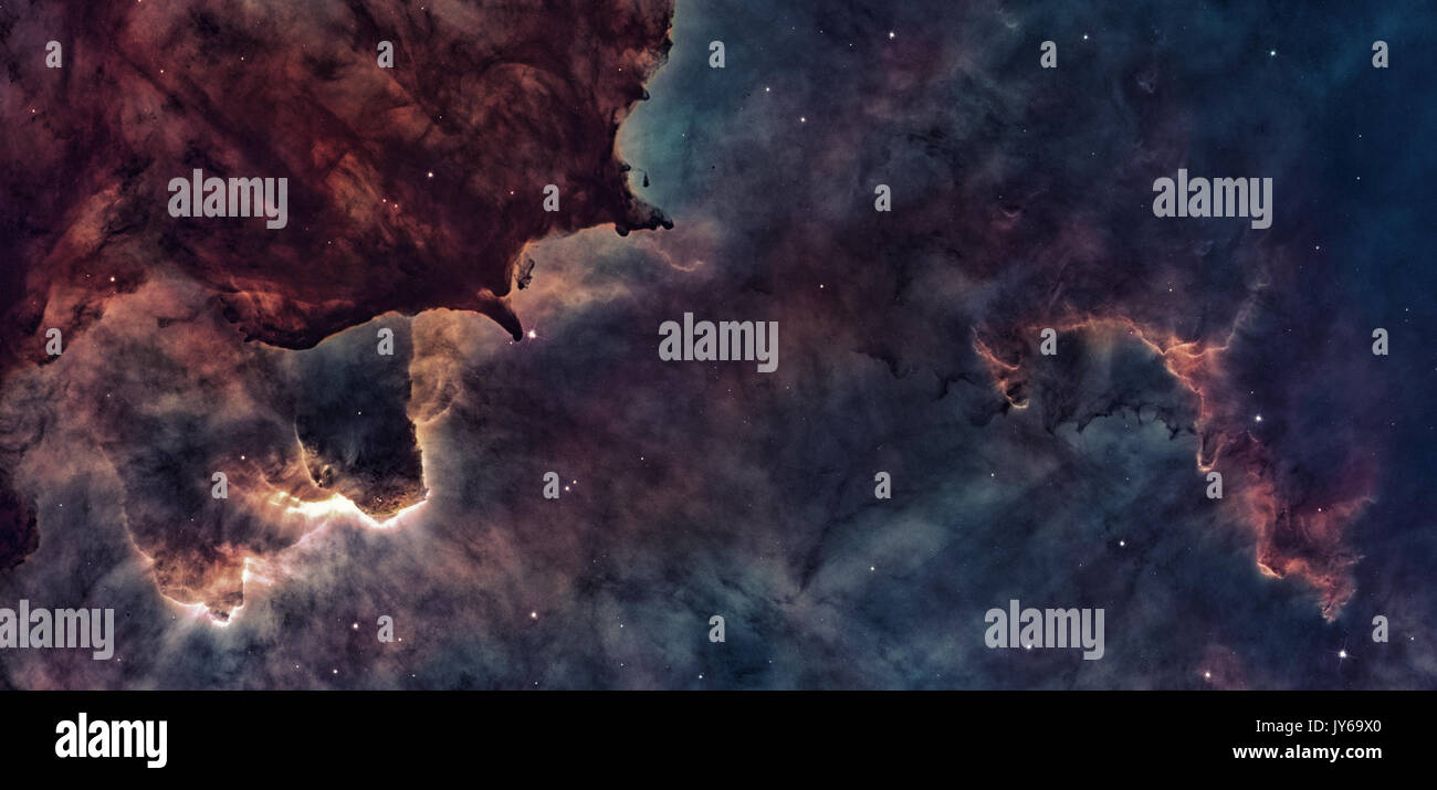 Stella della nascita, Carina Nebula o Grand nebulosa. Un grande e luminoso nebulosa che presenta entro i suoi confini diversi relativi open cluster di stelle. Ritoccate Foto Stock
