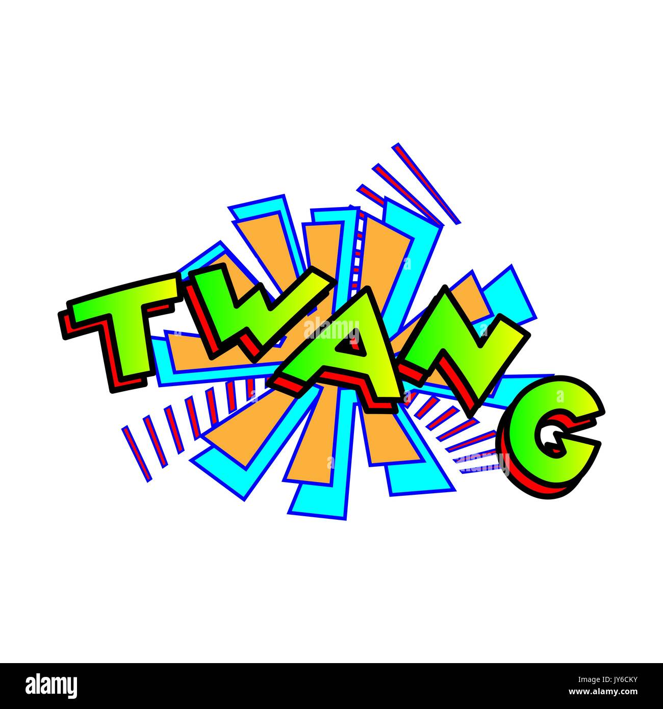 Cartoon twang colorato didascalia immagine Illustrazione Vettoriale