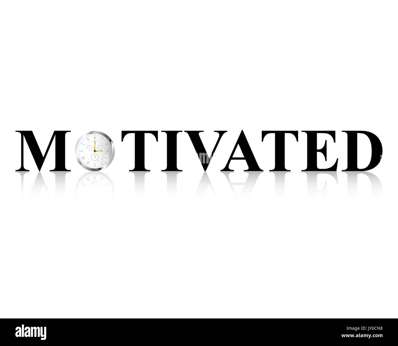 Motivati con word clock come lettera Illustrazione Vettoriale