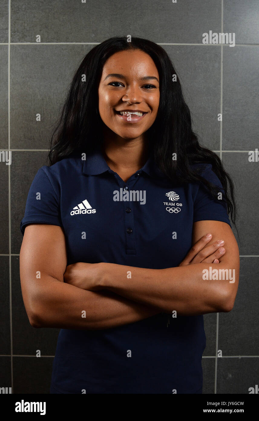 Mica Moore durante il PyeongChang 2018 Giochi Olimpici Invernali photocall a Heriot Watt University, Oriam. Stampa foto di associazione. Picture Data: Venerdì 18 Agosto, 2017. Foto di credito dovrebbe leggere: Mark Runnacles/PA FILO Foto Stock