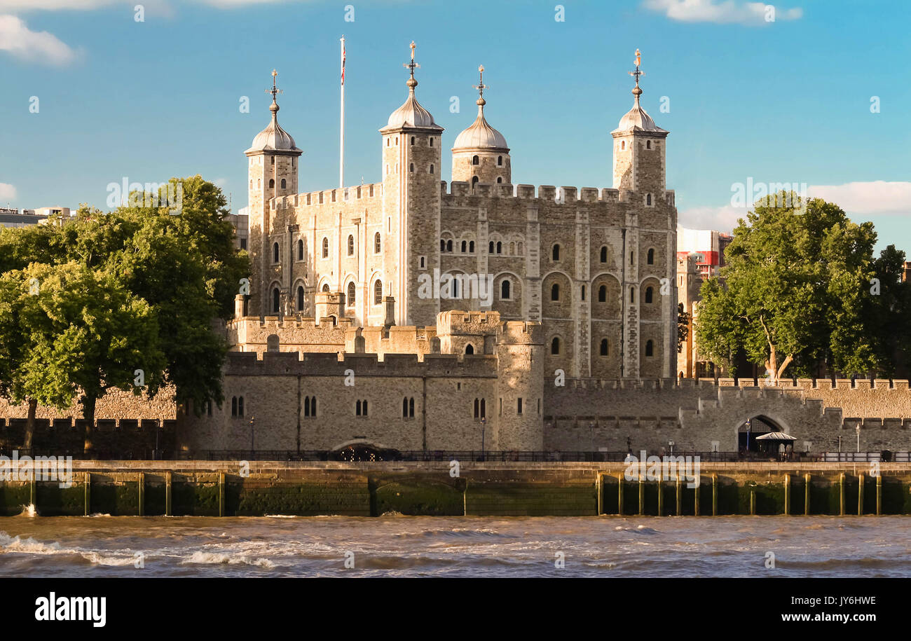La Torre Bianca : castello principale all'interno della Torre di Londra, Regno Unito. Foto Stock