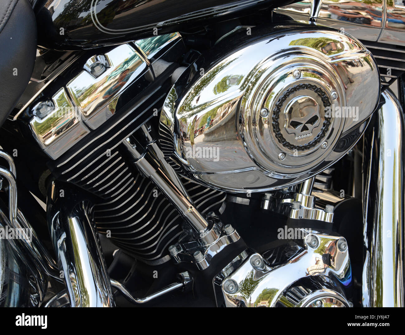 Dettaglio della Harley Davidson ciclo motore Foto Stock