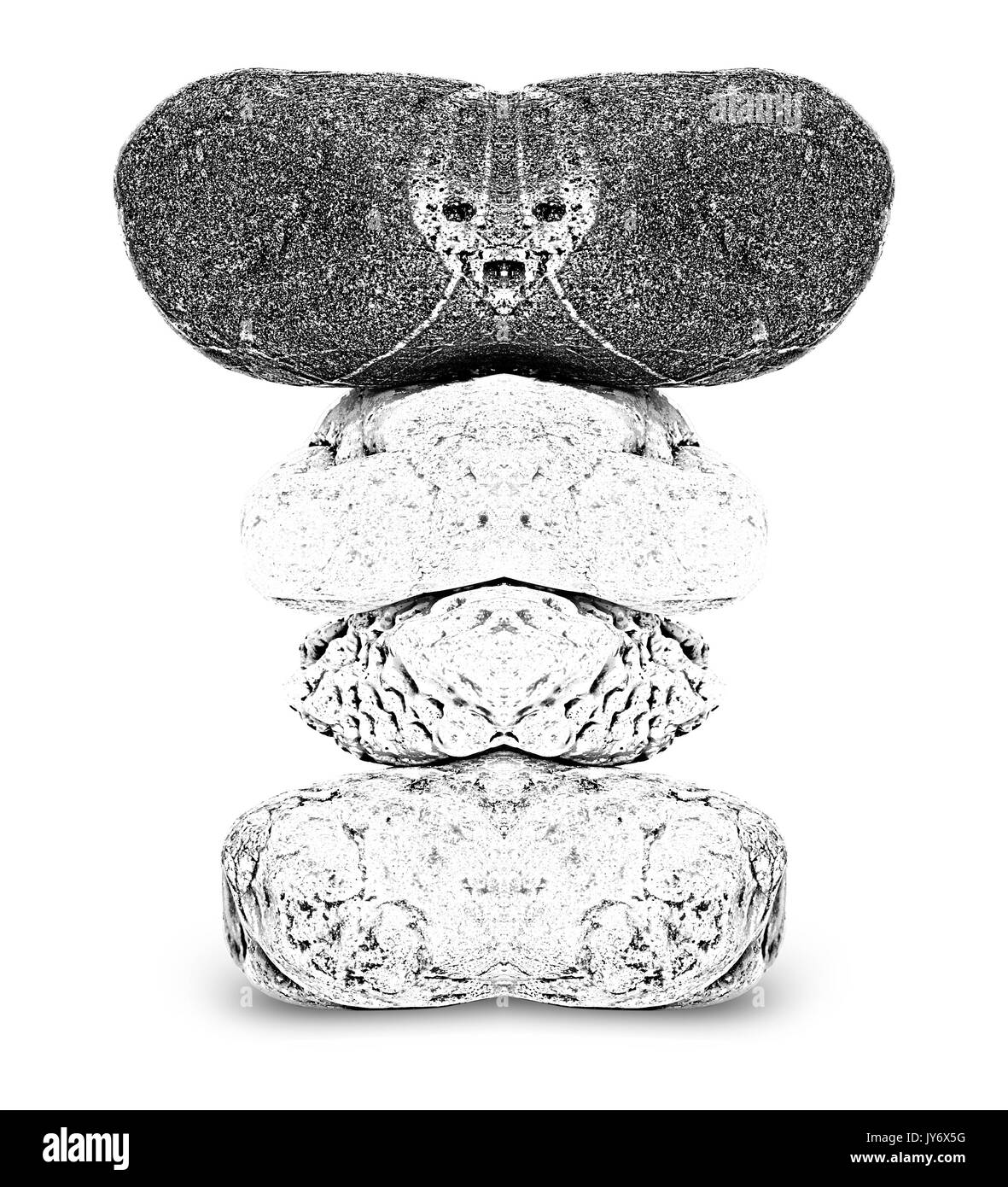 Facce di alieni sulla pietra - immagine astratta delle pietre - Altered digitalmente Foto Stock