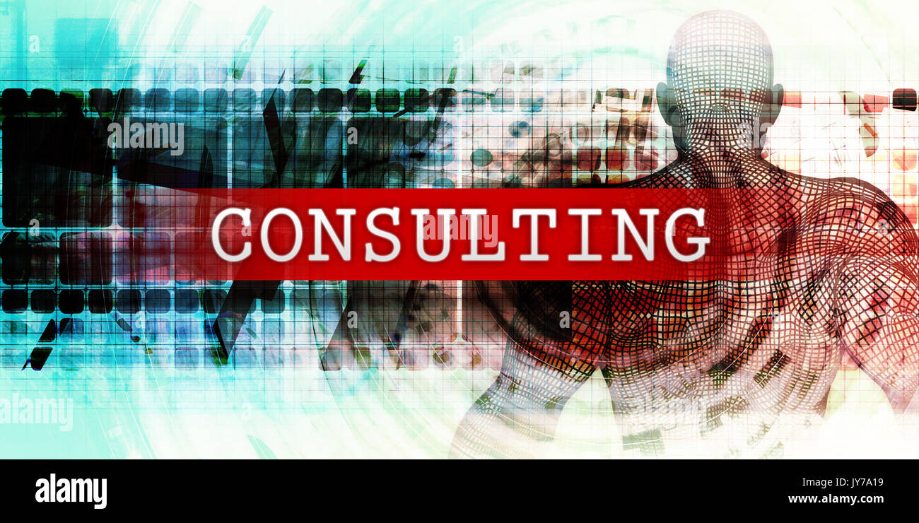 La consultazione del settore industriale con tech concept art Foto Stock