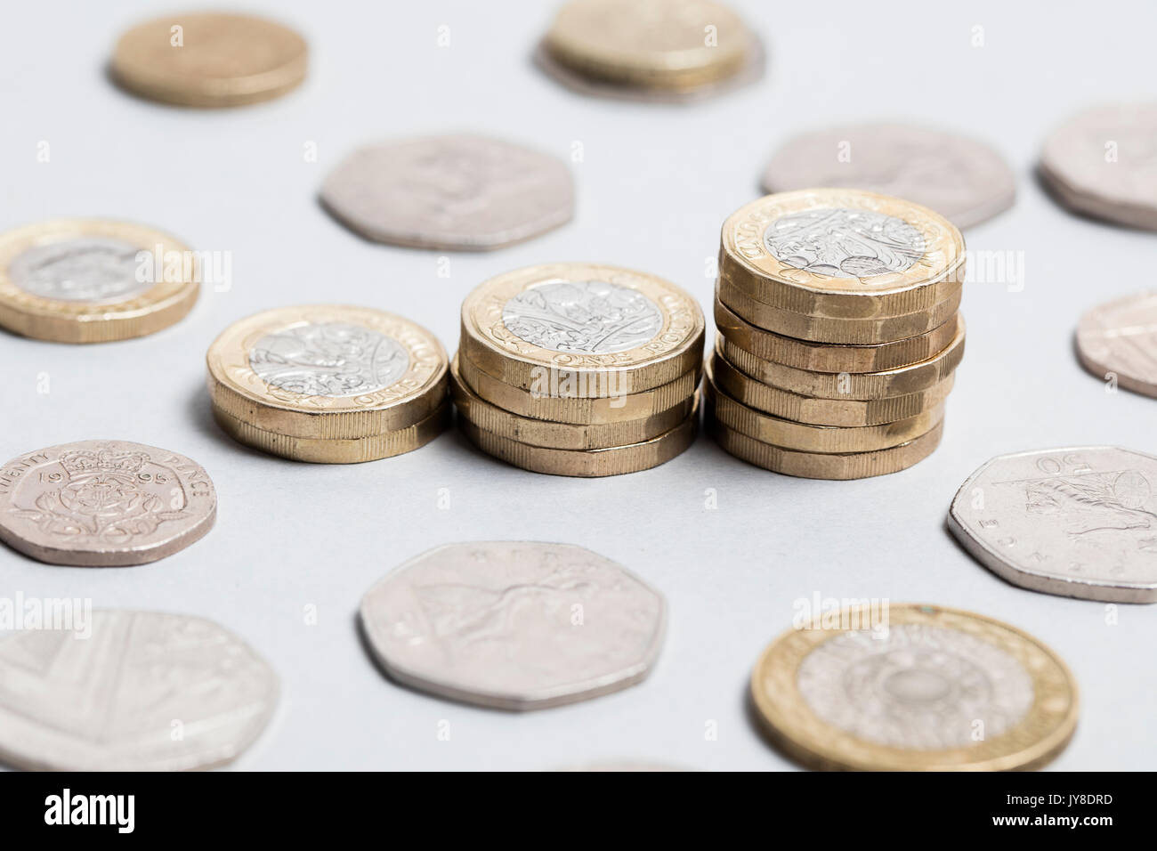 Raccolta della sterlina inglese coin Foto Stock