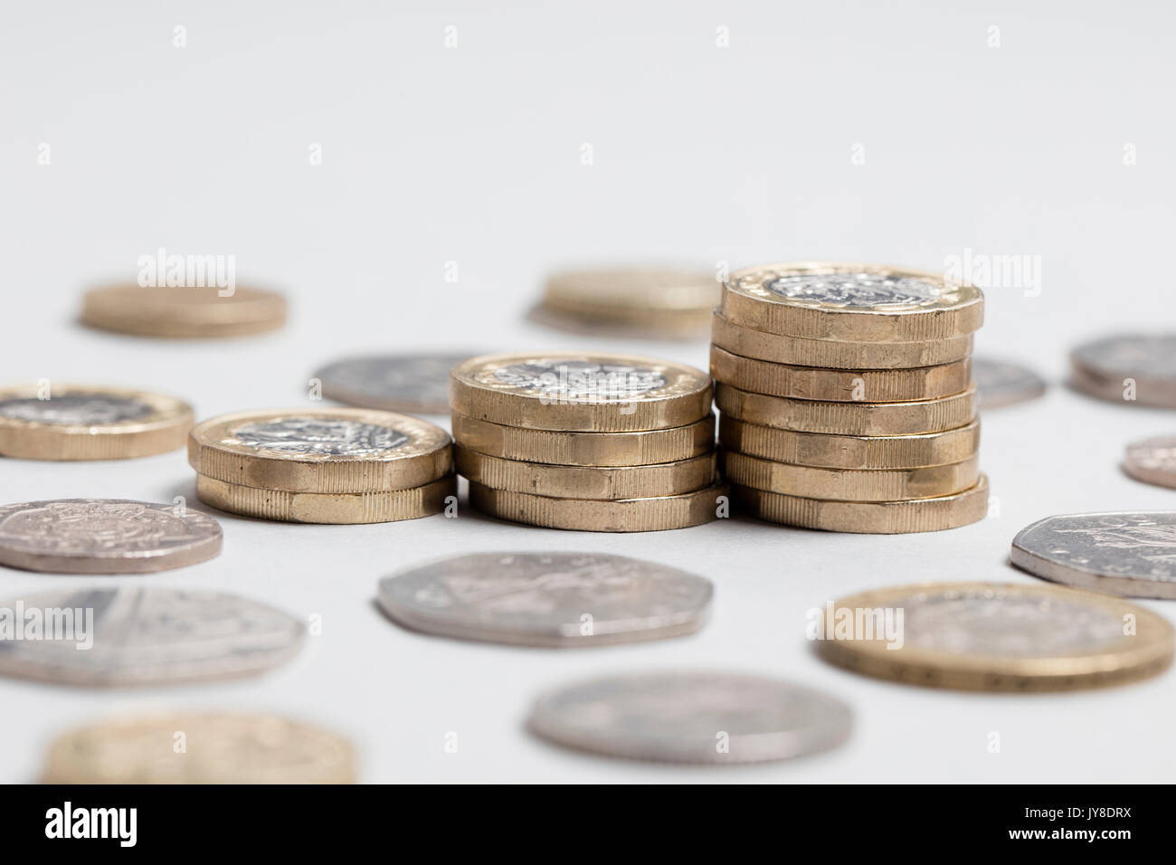 Raccolta della sterlina inglese coin Foto Stock