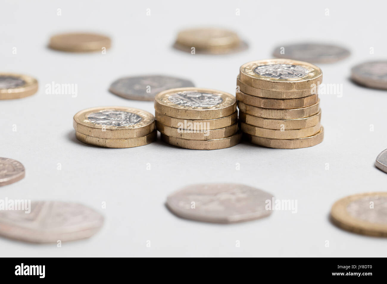 Raccolta della sterlina inglese coin Foto Stock