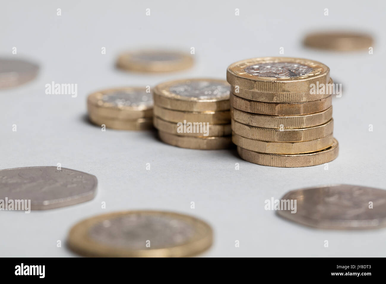 Raccolta della sterlina inglese coin Foto Stock