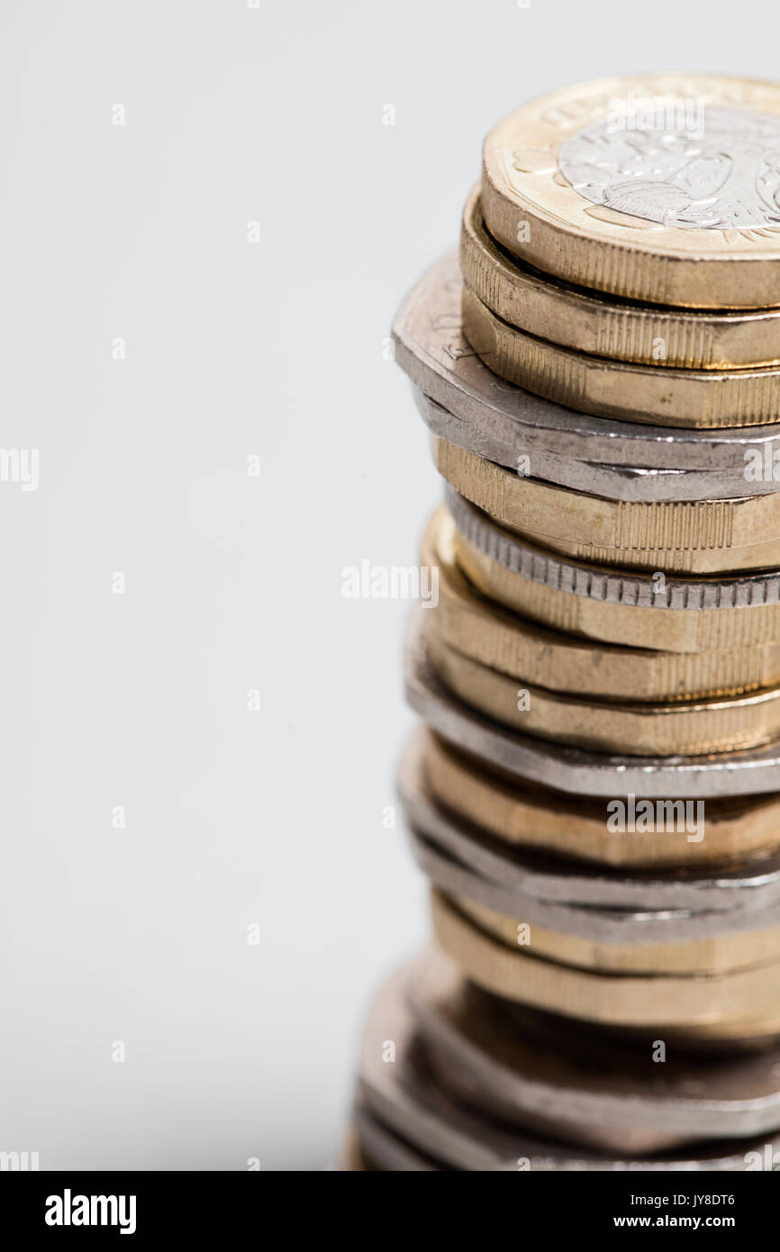 Raccolta della sterlina inglese coin Foto Stock